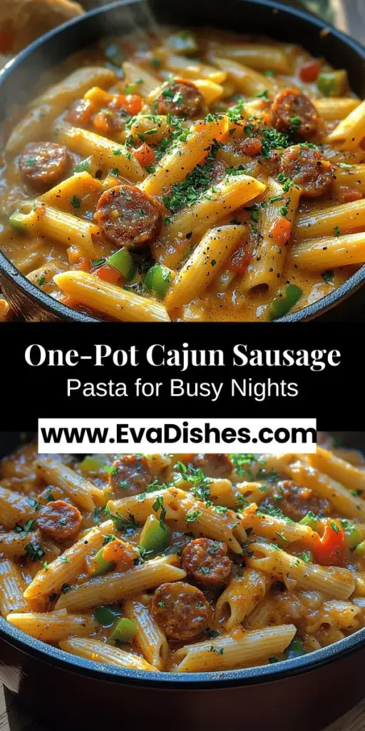 Discover the deliciousness of One-Pot Spicy Cajun Sausage Pasta, a quick and satisfying meal that brings the vibrant flavors of Cajun cuisine to your table. This easy recipe combines smoky Andouille sausage, fresh veggies, and a blend of aromatic spices, all cooked in one pot for minimal cleanup. Ready in under 30 minutes, it’s perfect for busy weeknights. Embrace the rich tastes of Louisiana cooking and indulge in a comforting, hearty dinner everyone will love!