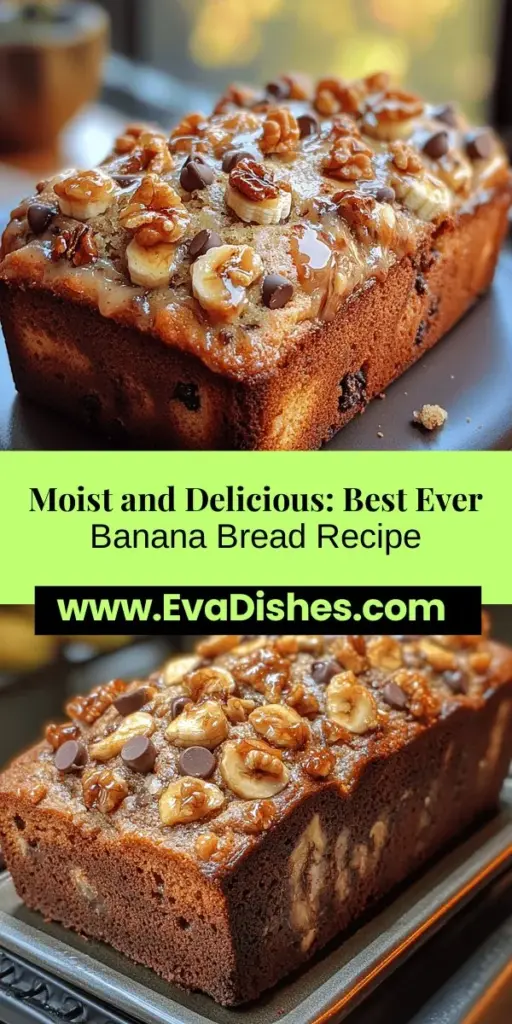 Discover the secret to the Best Ever Moist Banana Bread with this easy-to-follow recipe that perfectly balances flavor and texture. Using ripe bananas, melted butter, and a few simple ingredients, this loaf is sure to please everyone. Learn about essential components like baking soda and the role of eggs, plus creative variations with nuts or chocolate chips to elevate your baking. Perfect for breakfast, snacks, or dessert, this banana bread will become a beloved staple in your home. Enjoy the joy of baking and share this delicious treat with your loved ones!