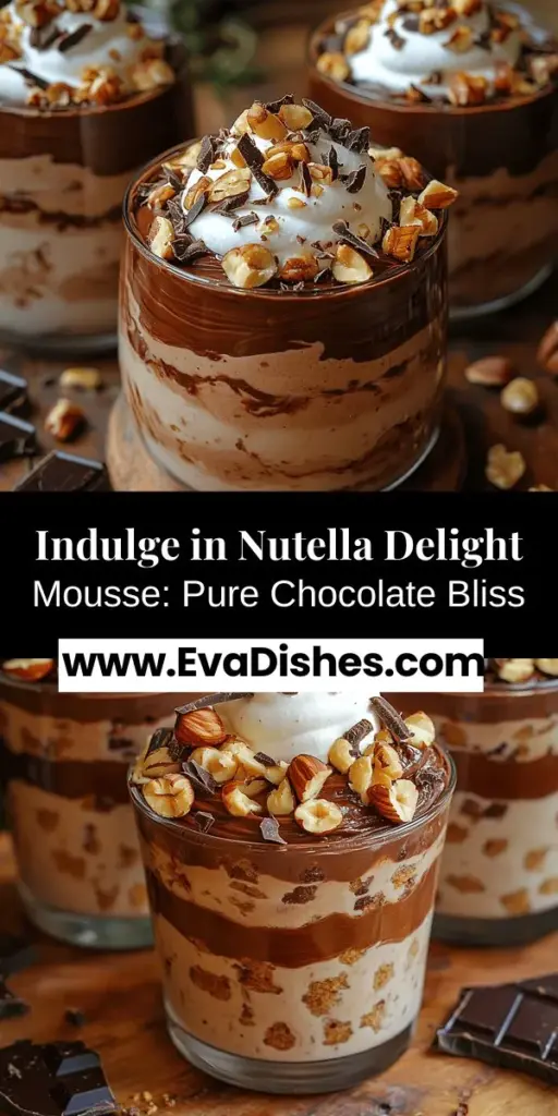 Discover the bliss of Nutella Delight Mousse, a simple yet indulgent chocolate treat that will take you back to childhood memories. This rich, creamy dessert is perfect for special occasions or just satisfying your sweet tooth. Explore the origins of mousse, learn about key ingredients like Nutella and heavy cream, and follow a step-by-step guide to create this heavenly dessert at home. Elevate your dessert game with this delicious recipe!