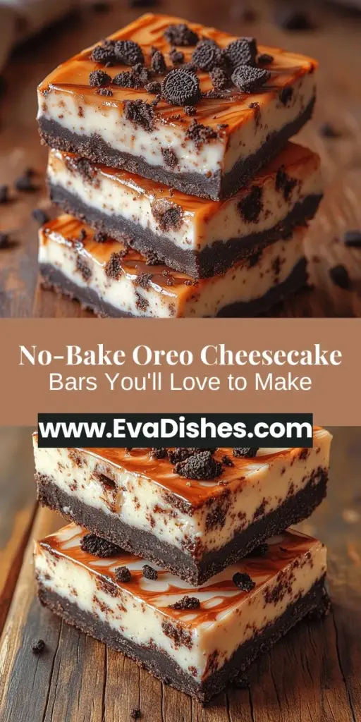 Discover the irresistible No-Bake Oreo Cheesecake Bars, a perfect dessert for any occasion! This easy recipe combines the rich, creamy flavor of cheesecake with the crunchy goodness of Oreo cookies. With no baking required, you'll enjoy a quick and delightful treat that impresses guests and satisfies your sweet tooth. Follow our simple step-by-step guide to create a stunning arrangement of these delicious bars, perfect for parties, gatherings, or indulging at home!