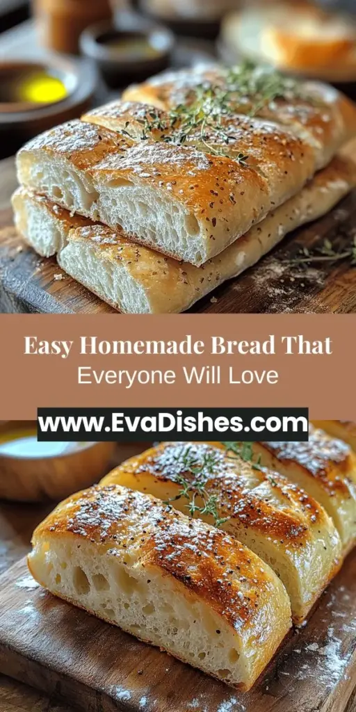 Experience the joy of baking with this easy homemade bread recipe. With minimal ingredients and simple steps, you’ll create a delightful loaf that fills your home with a wonderful aroma. Learn about key ingredients like all-purpose flour, instant yeast, and salt, and discover the therapeutic process of kneading and rising dough. Perfect for beginners, this recipe allows you to customize flavors while enjoying the satisfaction of crafting something nourishing from scratch. Share warm slices with loved ones for a truly comforting experience.