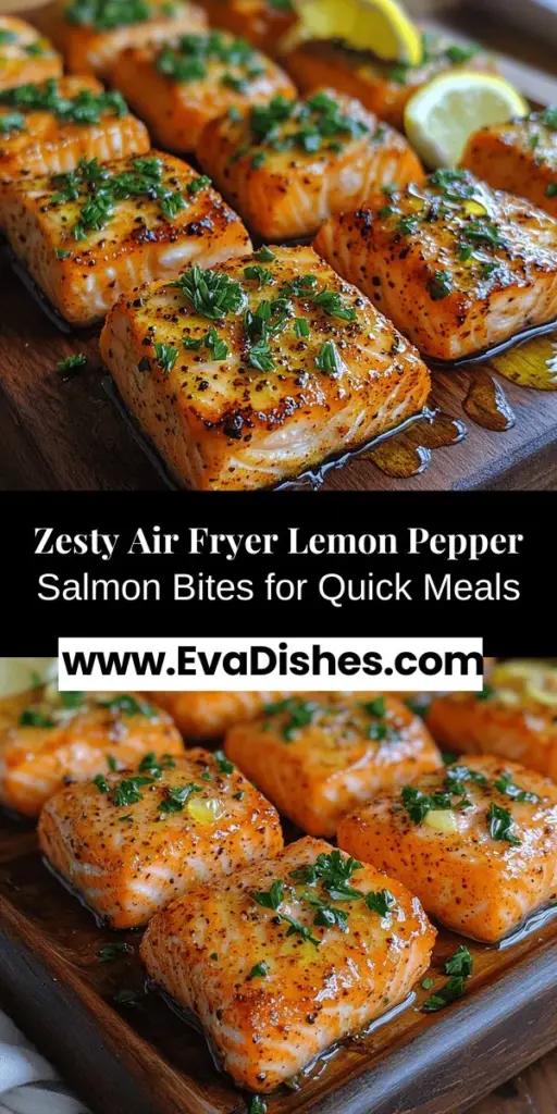 Discover the delicious and healthy Zesty Air Fryer Lemon Pepper Salmon Bites recipe that is perfect for any occasion. This simple dish features tender salmon coated with a vibrant lemon pepper seasoning, ensuring a burst of flavor in every bite. With minimal oil usage, the air fryer method retains moisture while creating a crispy texture. Ideal for quick weeknight dinners or impressive appetizers, these salmon bites are both nutritious and easy to prepare. Enjoy a delightful meal that combines taste and well-being effortlessly.