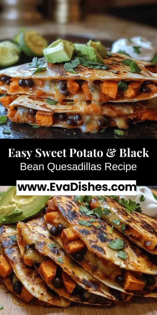 Discover the vibrant flavors of Sweet Potato & Black Bean Quesadillas, a delicious plant-based meal perfect for any diet. This recipe features creamy sweet potatoes and hearty black beans, enhanced by sautéed peppers and spices. Packed with nutrients, fiber, and protein, these quesadillas provide a satisfying twist on traditional fare. Easy to prepare, they make a wholesome option for lunch or dinner that your whole family will enjoy. Dive into this nutritious culinary delight!
