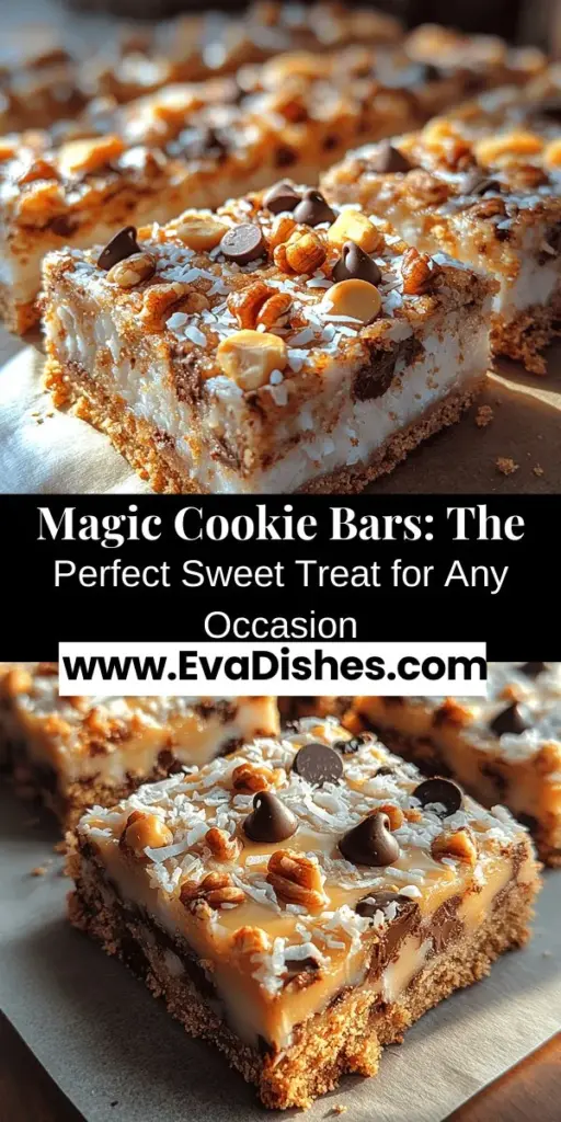 Discover the magic of baking with Enchanting Magic Cookie Bars! These delicious treats bring joy to any occasion, from birthday parties to cozy family nights. With layers of graham cracker crust, sweetened coconut, and melty chocolate chips, these bars are easy to make and perfect for sharing. Enjoy a blend of rich flavors and nostalgic memories as you whip up a batch that everyone will love. Get ready to delight your taste buds with this simple step-by-step recipe!