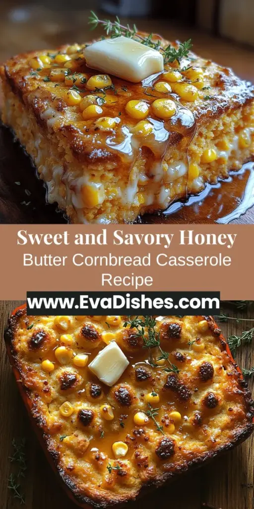 Discover the ultimate comfort food with this Sweet & Savory Honey Butter Cornbread Casserole. A delightful blend of honey, butter, and cornbread, this dish is perfect for family gatherings and cozy nights in. With a rich history in American cuisine, cornbread shines in this recipe enhanced with corn, cheddar cheese, and spices. Follow our easy step-by-step guide and impress your loved ones with a casserole that's both satisfying and delicious. Enjoy every warm, flavorful bite!