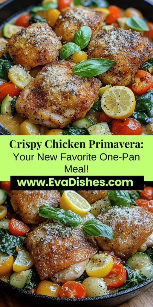 Discover the delicious simplicity of Crispy Chicken Primavera Delight, a vibrant one-pan meal that combines juicy chicken thighs with an assortment of colorful veggies. Perfect for busy weeknights, this dish is not only filling but also a nutritional powerhouse. Packed with protein and essential vitamins, it promises a burst of flavor in every bite. Enjoy a quick prep and easy cleanup while savoring a healthy, homemade recipe that’s destined to become a family favorite.