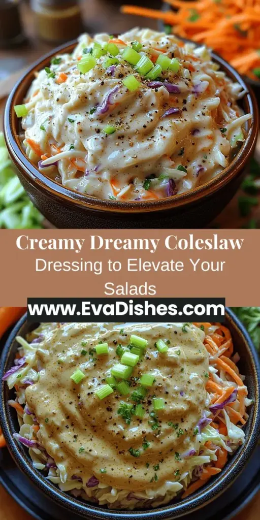 Discover the perfect Creamy Dreamy Coleslaw Dressing that will elevate your salads and impress your guests. This delightful recipe blends tangy and sweet flavors, making it a versatile addition to summer barbecues, picnics, or simple dinners. Learn about the rich history of coleslaw and the essential ingredients that create this irresistible dressing. Follow the easy step-by-step guide and enjoy its creamy texture, whether in coleslaw or as a flavorful dip for veggies or a topping for grilled meats.