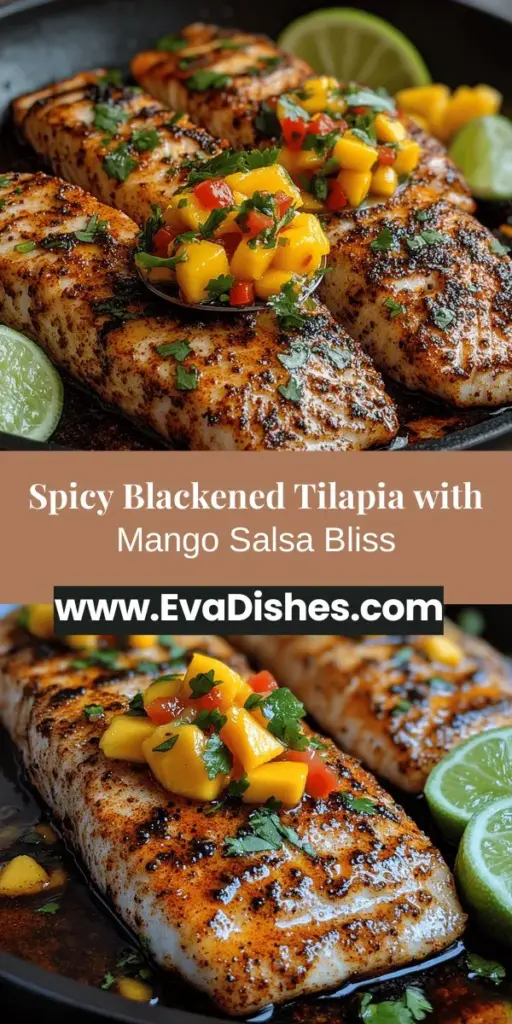 Discover the perfect blend of spice and sweetness with Spicy Blackened Tilapia topped with Refreshing Mango Salsa. This vibrant dish not only looks stunning but also tantalizes your taste buds. The smoky, seasoned tilapia pairs beautifully with the fruity, zesty salsa, creating a delicious harmony of flavors. Packed with nutrition, this meal is a fantastic choice for health-conscious eaters and food enthusiasts alike. Elevate your dining experience with this colorful and nutritious recipe.