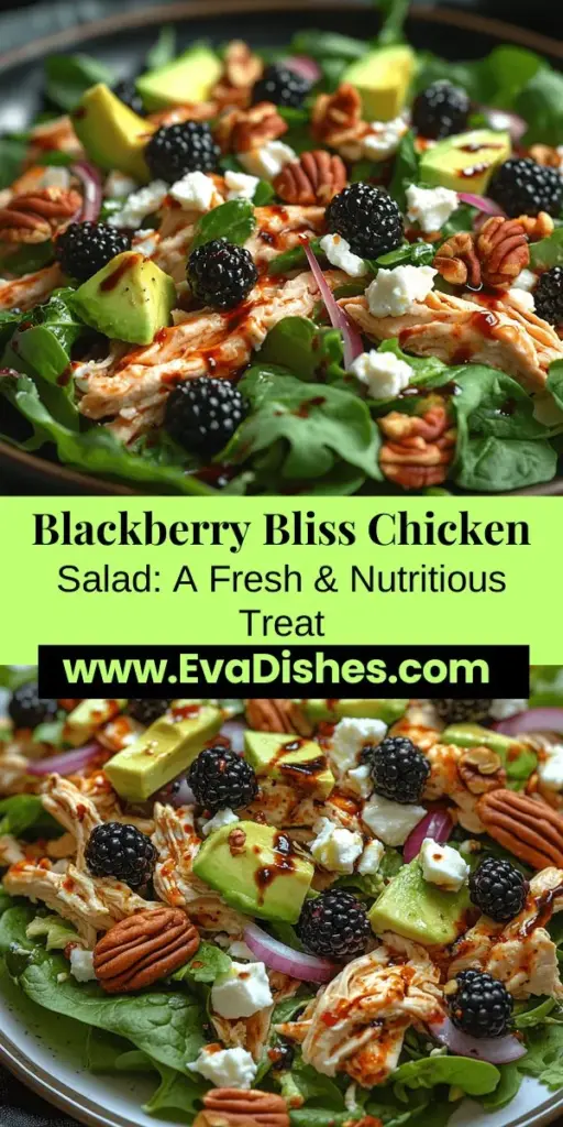 Discover the delightful Blackberry Bliss Chicken Salad, a nutritious blend of flavors perfect for any meal. This vibrant salad features tender chicken, fresh blackberries, mixed greens, creamy feta, and crunchy nuts, all drizzled with a tangy balsamic vinaigrette. Packed with antioxidants, healthy fats, and protein, it's a refreshing choice for summer picnics or quick weeknight dinners. Learn how to create this delicious dish and enjoy a celebration of fresh ingredients that nourishes both body and soul.