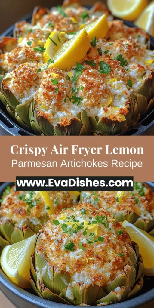 Discover the vibrant flavors of Zesty Air Fryer Lemon Parmesan Artichokes, a delightful dish that showcases the versatility of artichokes. Perfect as an appetizer or side dish, this recipe combines tender artichoke hearts with a crispy, golden coating of Parmesan and lemon for an irresistible crunch. Air frying not only speeds up cooking time but ensures a healthier, low-oil option. Enjoy a deliciously nutritious treat that's quick to prepare and bursting with flavor!