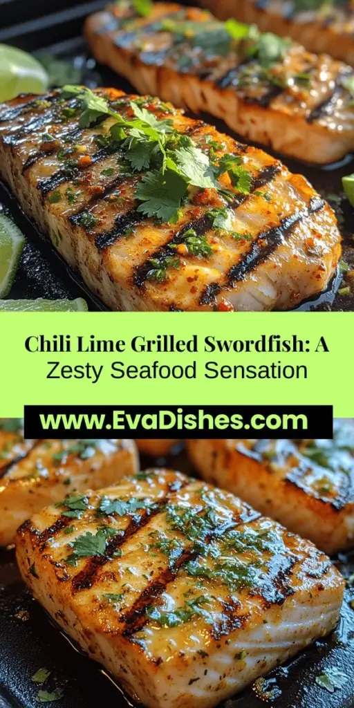 Discover the deliciousness of Chili Lime Grilled Swordfish, a dish that brings together a zesty marinade and the meaty texture of swordfish for a mouthwatering meal. This recipe highlights the health benefits of swordfish, ensuring each bite is packed with flavor and nutrition. Perfect for grilling, you'll learn how to marinate the fish for optimal flavor, achieve perfect grill marks, and pair it with vibrant sides like cilantro lime rice or fresh salads. Enjoy a tasty seafood delight that’s sure to impress!