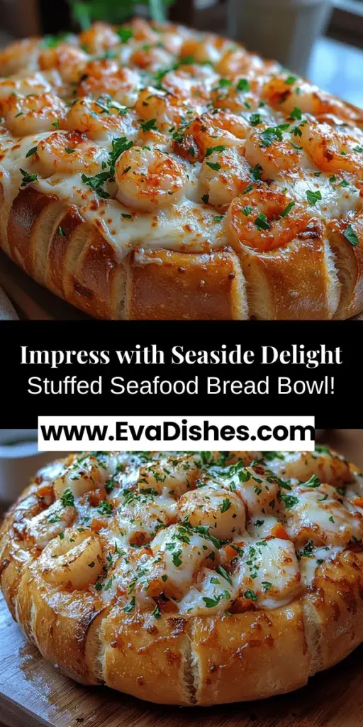 Create a memorable dining experience with the Seaside Delight Stuffed Seafood Bread Bowl. This deliciously elegant recipe features a golden-brown bread bowl filled with a rich blend of shrimp, crab, and scallops, all smothered in a creamy cheese mixture. Perfect for gatherings or family dinners, it offers versatility, allowing you to customize the seafood and bread. Add flair to your table with a beautifully presented dish that combines comfort with gourmet flavors, ensuring your guests will be talking about it long after the meal is over.