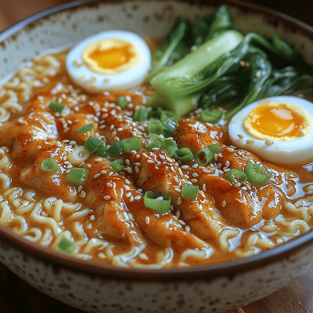 Discover the perfect blend of spice and creaminess with our Fiery Chicken Ramen with Creamy Garlic Sauce. This recipe offers an exciting twist on the classic ramen dish, known for its rich flavors and comforting qualities. Ramen, a staple in Japanese cuisine, has evolved into countless variations, and this fiery interpretation is sure to capture the hearts (and taste buds) of both seasoned ramen enthusiasts and those looking to explore new culinary horizons.