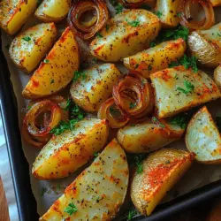 Potatoes are undeniably one of the most beloved side dishes worldwide, celebrated for their versatility and comfort. From creamy mashed potatoes to crispy fries, this starchy vegetable finds its way into countless meals, pleasing palates across cultures. Among these myriad preparations, one standout recipe is the Crispy Herb-Infused Oven Fried Potatoes & Onions. This dish not only elevates the humble potato but also transforms it into a deliciously crispy and flavorful accompaniment that pairs beautifully with a variety of entrees.