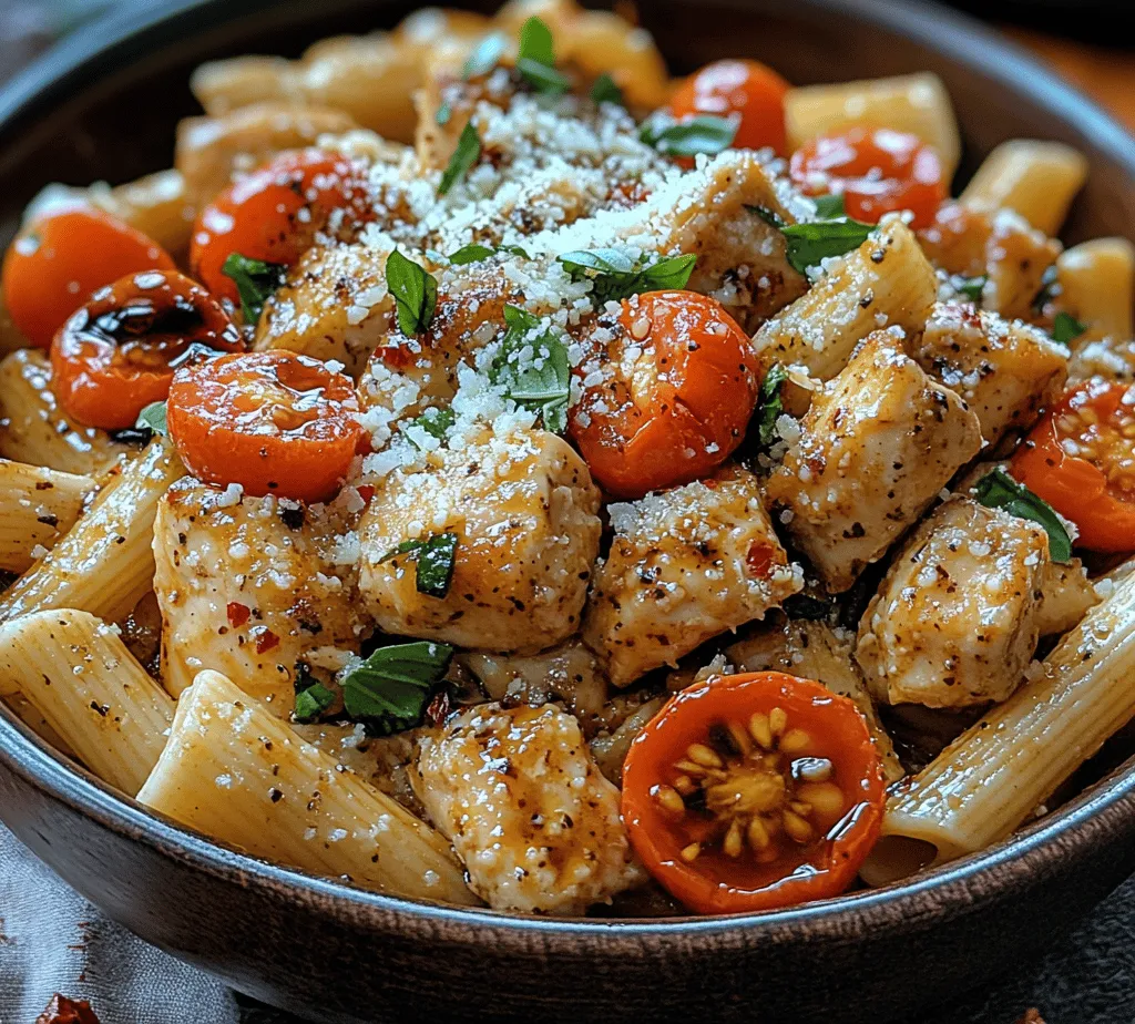 Bruschetta Chicken Pasta is a delightful fusion of traditional Italian flavors and comfort food that brings a fresh twist to your dining table. This dish artfully combines succulent pieces of chicken, al dente pasta, and a medley of vibrant ingredients, evoking the essence of classic bruschetta. The result is an easy-to-make yet sophisticated meal that is perfect for various occasions, whether you're planning a cozy weeknight dinner, hosting a gathering with friends, or prepping meals for the week ahead.