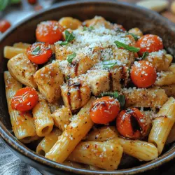 Bruschetta Chicken Pasta is a delightful fusion of traditional Italian flavors and comfort food that brings a fresh twist to your dining table. This dish artfully combines succulent pieces of chicken, al dente pasta, and a medley of vibrant ingredients, evoking the essence of classic bruschetta. The result is an easy-to-make yet sophisticated meal that is perfect for various occasions, whether you're planning a cozy weeknight dinner, hosting a gathering with friends, or prepping meals for the week ahead.