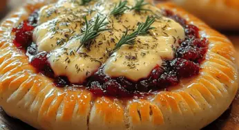 Garlic Herb Sourdough Bread Stuffed with Brie and Cranberry Sauce: A Delightful Culinary Experience