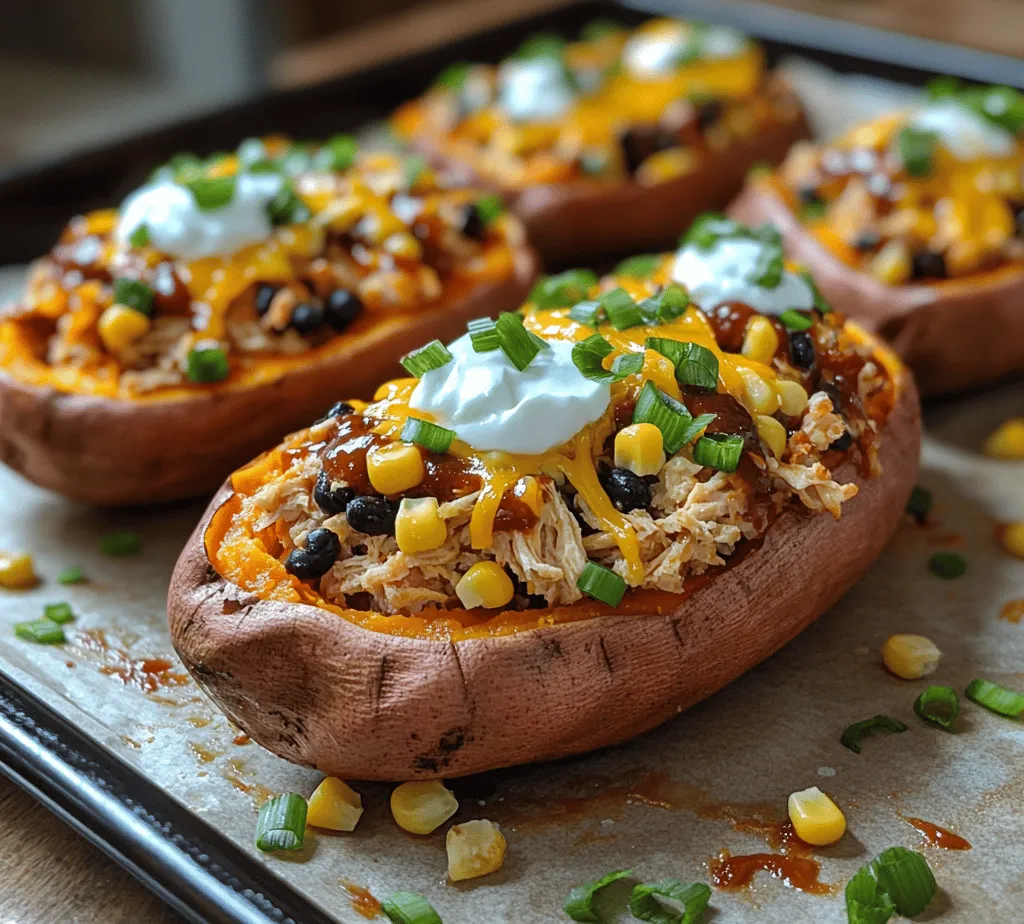 In the world of nutritious and delicious meals, BBQ Chicken Stuffed Sweet Potatoes stand out as a delightful option that harmonizes taste, health, and convenience. This dish perfectly encapsulates the growing trend of preparing hearty meals that fit seamlessly into our busy lifestyles, making it an ideal choice for weeknight dinners or casual gatherings with friends and family. Picture a warm, fluffy sweet potato packed with tender, BBQ-infused chicken, all topped with your favorite garnishes. It’s not just a meal; it’s an experience that caters to both your cravings and nutritional needs.