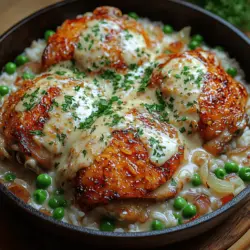 The joy of cooking can often be found in the simplicity and satisfaction of one-pan meals that deliver both flavor and ease. One-Pan Creamy Parmesan Chicken and Rice is a delightful dish that seamlessly marries tender chicken thighs, a creamy sauce, and fluffy rice, all cooked together in a single skillet. This recipe not only embodies comfort food at its finest but also serves as a practical solution for busy weeknights or an impressive meal for entertaining guests at dinner parties.