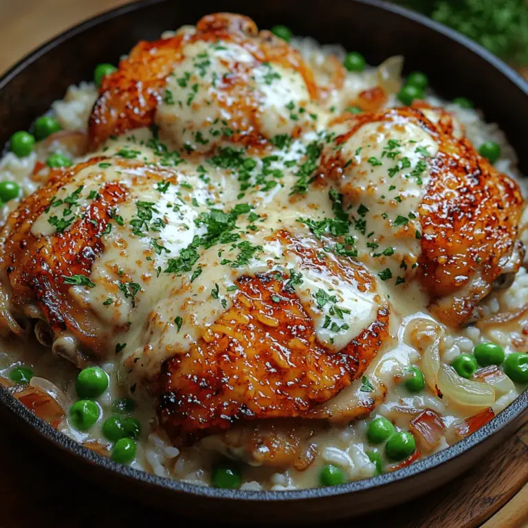 The joy of cooking can often be found in the simplicity and satisfaction of one-pan meals that deliver both flavor and ease. One-Pan Creamy Parmesan Chicken and Rice is a delightful dish that seamlessly marries tender chicken thighs, a creamy sauce, and fluffy rice, all cooked together in a single skillet. This recipe not only embodies comfort food at its finest but also serves as a practical solution for busy weeknights or an impressive meal for entertaining guests at dinner parties.