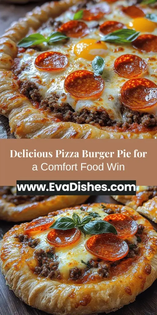 Discover the incredible Pizza Burger Pie, a mouthwatering fusion of two beloved comfort foods. This innovative dish combines juicy beef, gooey cheese, and zesty pizza sauce all nestled within a flaky crust. Perfect for family dinners or casual gatherings, it invites creativity as you can customize toppings to suit your tastes. Follow our detailed step-by-step guide to create this crowd-pleasing meal that guarantees satisfaction with every bite. Enjoy a delicious twist on traditional favorites!