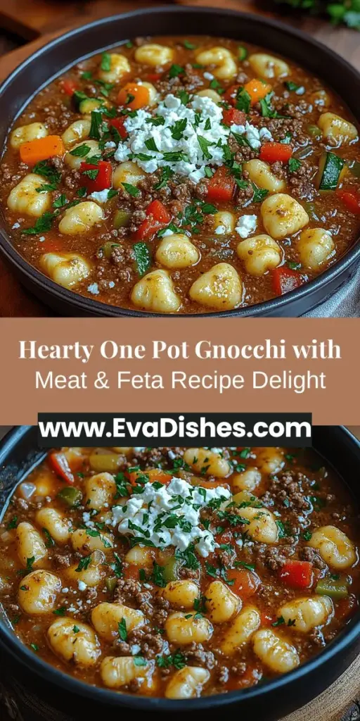 Experience the ultimate comfort meal with this easy One Pot Gnocchi with Meat & Feta recipe. Perfect for busy nights, this dish combines tender potato gnocchi, savory ground meat, vibrant vegetables, and creamy feta cheese in a single pot. Enjoy minimal cleanup while savoring rich flavors and satisfying textures. It's a wholesome and delicious meal that can easily be customized to suit your taste, making it a must-try for every home cook.
