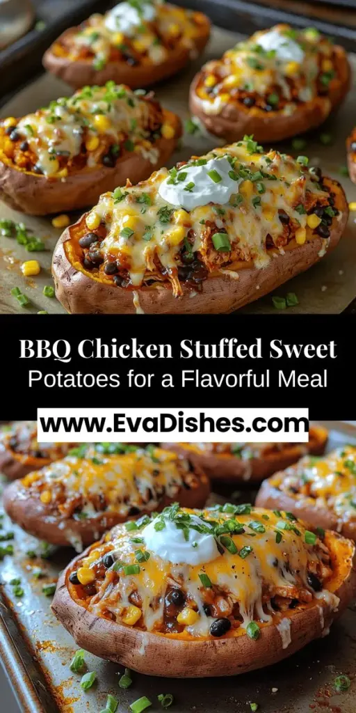 Discover the delightful combination of BBQ Chicken Stuffed Sweet Potatoes, a perfect meal for busy weeknights or gatherings. Enjoy the fluffy, nutritious sweet potatoes filled with shredded BBQ chicken, topped with your favorite garnishes like avocado, Greek yogurt, or cheese. This recipe is not only easy to make but also customizable for various dietary needs. Packed with flavor and nutrients, it's a dish that satisfies both taste and health. Experience a hearty, wholesome meal that the whole family will love!