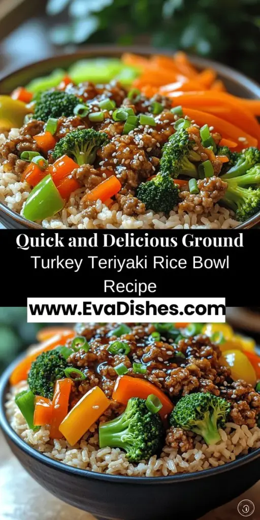 Discover the deliciousness of a Savory Ground Turkey Teriyaki Rice Bowl, a perfect meal for busy families. This quick recipe features lean ground turkey cooked in a homemade teriyaki sauce, served over nutritious brown rice and colorful veggies. Packed with protein, fiber, and essential vitamins, this dish offers a nutritious and satisfying option for any time of day. Enjoy a healthier homemade alternative to takeout while delighting in incredible flavors and textures.