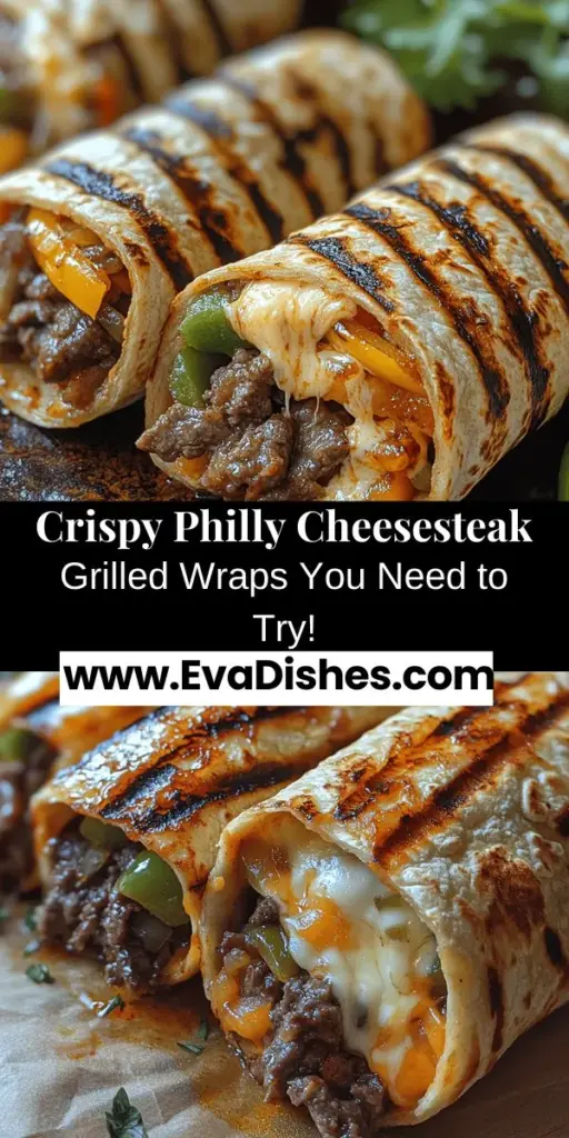 Discover the delicious twist on the classic Philly cheesesteak with Crispy Philly Cheesesteak Grilled Wraps! This handheld delight combines thinly sliced beef, caramelized onions, bell peppers, and gooey cheese, all wrapped in a crispy tortilla. Perfect for quick meals or casual gatherings, these wraps are customizable to suit your taste. Follow our easy preparation steps and enjoy this flavorful creation that’s sure to impress family and friends. Dive into a culinary adventure today!