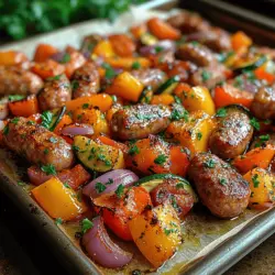 Sizzling Sausage & Colorful Veggie Medley: A Flavorful Delight