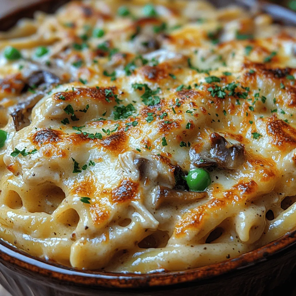 Discover the delightful Creamy Chicken Tetrazzini, a rich and comforting pasta dish that combines tender chicken, savory mushrooms, and a creamy sauce, all baked to perfection. This dish is a wonderful fusion of flavors and textures, making it a perfect option for family dinners or gatherings. Not only is it easy to prepare, but it also brings a touch of Italian flavor to your table, making it a favorite among pasta enthusiasts.