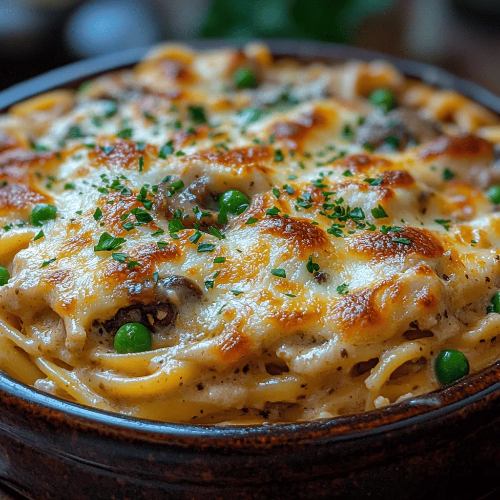 Discover the delightful Creamy Chicken Tetrazzini, a rich and comforting pasta dish that combines tender chicken, savory mushrooms, and a creamy sauce, all baked to perfection. This dish is a wonderful fusion of flavors and textures, making it a perfect option for family dinners or gatherings. Not only is it easy to prepare, but it also brings a touch of Italian flavor to your table, making it a favorite among pasta enthusiasts.