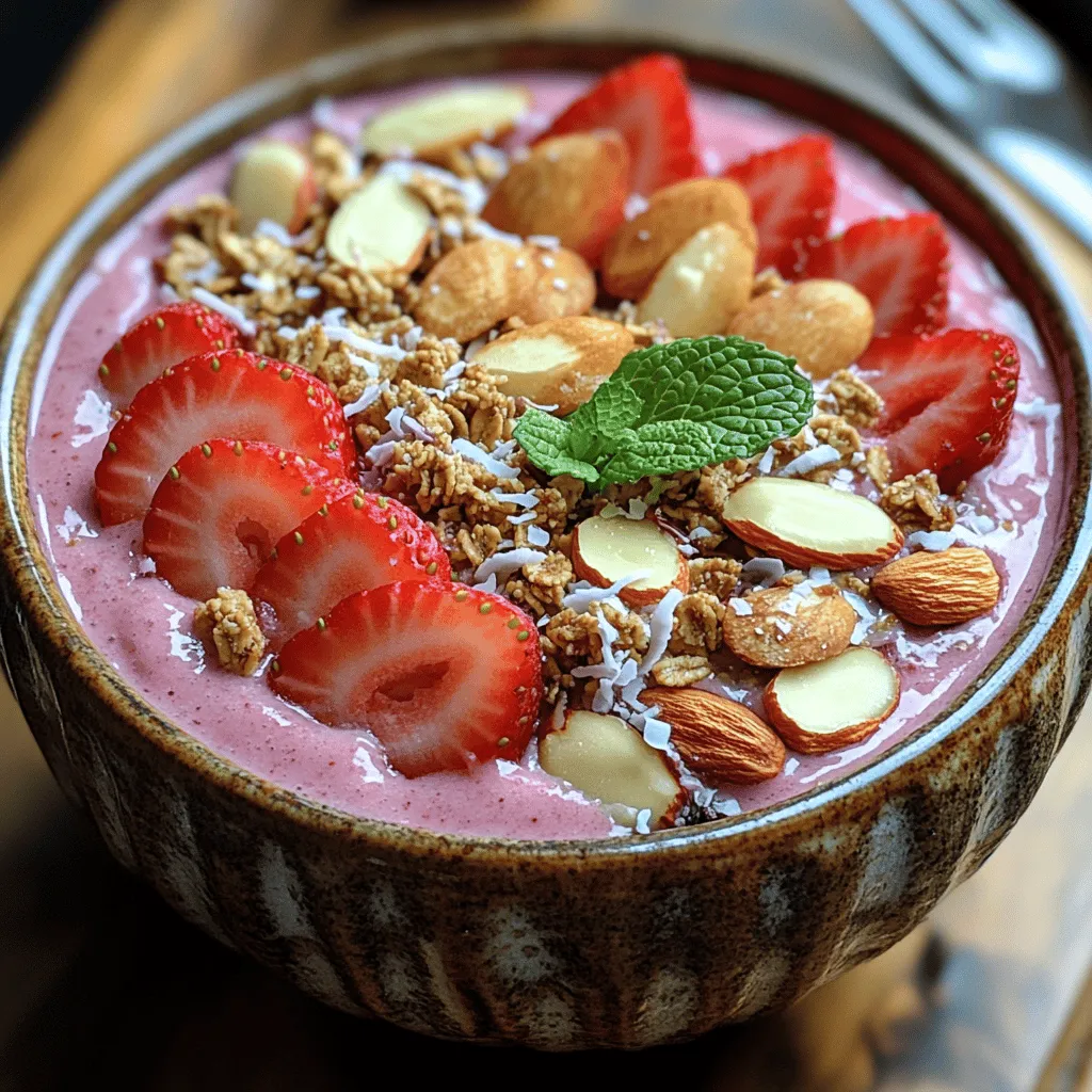 In recent years, smoothie bowls have surged in popularity, becoming a staple in the healthy eating culture. These vibrant, nutrient-rich creations not only serve as a delicious breakfast or snack but also offer a canvas for endless creativity. With their eye-catching presentation and customizable toppings, smoothie bowls have captivated the hearts (and appetites) of health enthusiasts and foodies alike. One standout recipe in this category is the Berry Bliss Greek Yogurt Strawberry Smoothie Bowl. This delightful bowl combines the refreshing taste of strawberries, the creaminess of Greek yogurt, and the nutritional benefits of superfoods, making it a perfect choice for anyone looking to enhance their diet.