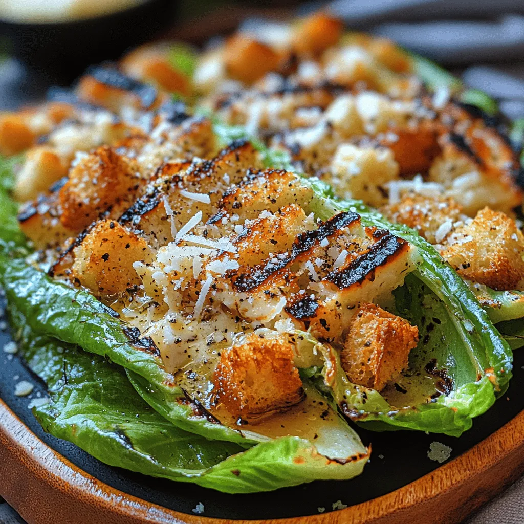 Discover the delightful twist on a classic favorite with this Grilled Romaine Caesar Salad recipe. Combining the robust flavors of grilled romaine with the creamy, tangy essence of Caesar dressing, this salad elevates your dining experience. Perfect for summer barbecues or as a unique side dish, this recipe is simple yet packed with flavor, making it a must-try for salad lovers and grill enthusiasts alike.