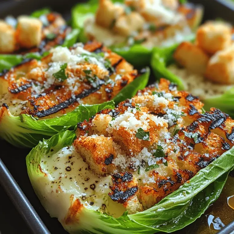 Discover the delightful twist on a classic favorite with this Grilled Romaine Caesar Salad recipe. Combining the robust flavors of grilled romaine with the creamy, tangy essence of Caesar dressing, this salad elevates your dining experience. Perfect for summer barbecues or as a unique side dish, this recipe is simple yet packed with flavor, making it a must-try for salad lovers and grill enthusiasts alike.