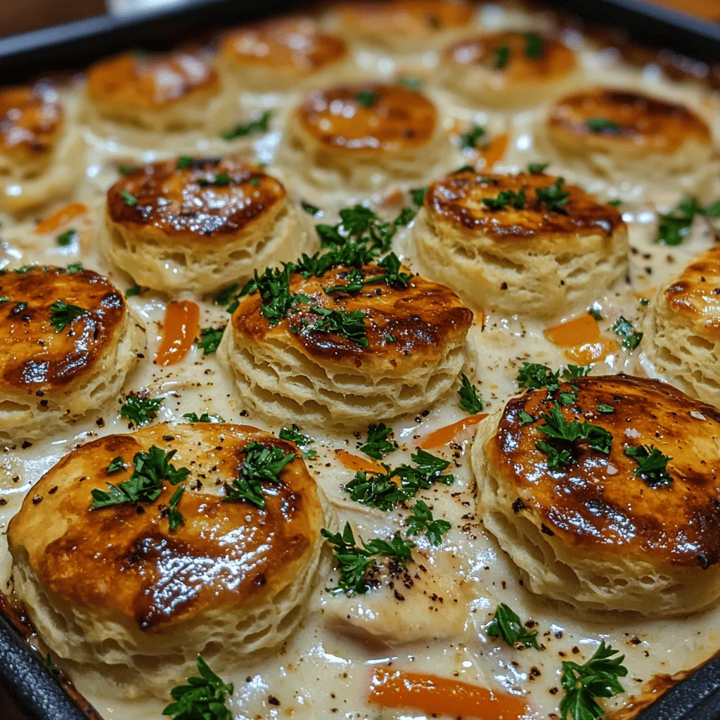 If you're in search of a comforting and easy meal that can be whipped up quickly on a busy weeknight, look no further than Creamy Chicken Alfredo Biscuit Bake. This delightful dish brings together the rich flavors of tender chicken, creamy Alfredo sauce, and fluffy biscuits, all baked to perfection in one dish. It's the ultimate solution for families looking to satisfy their hunger without spending hours in the kitchen.