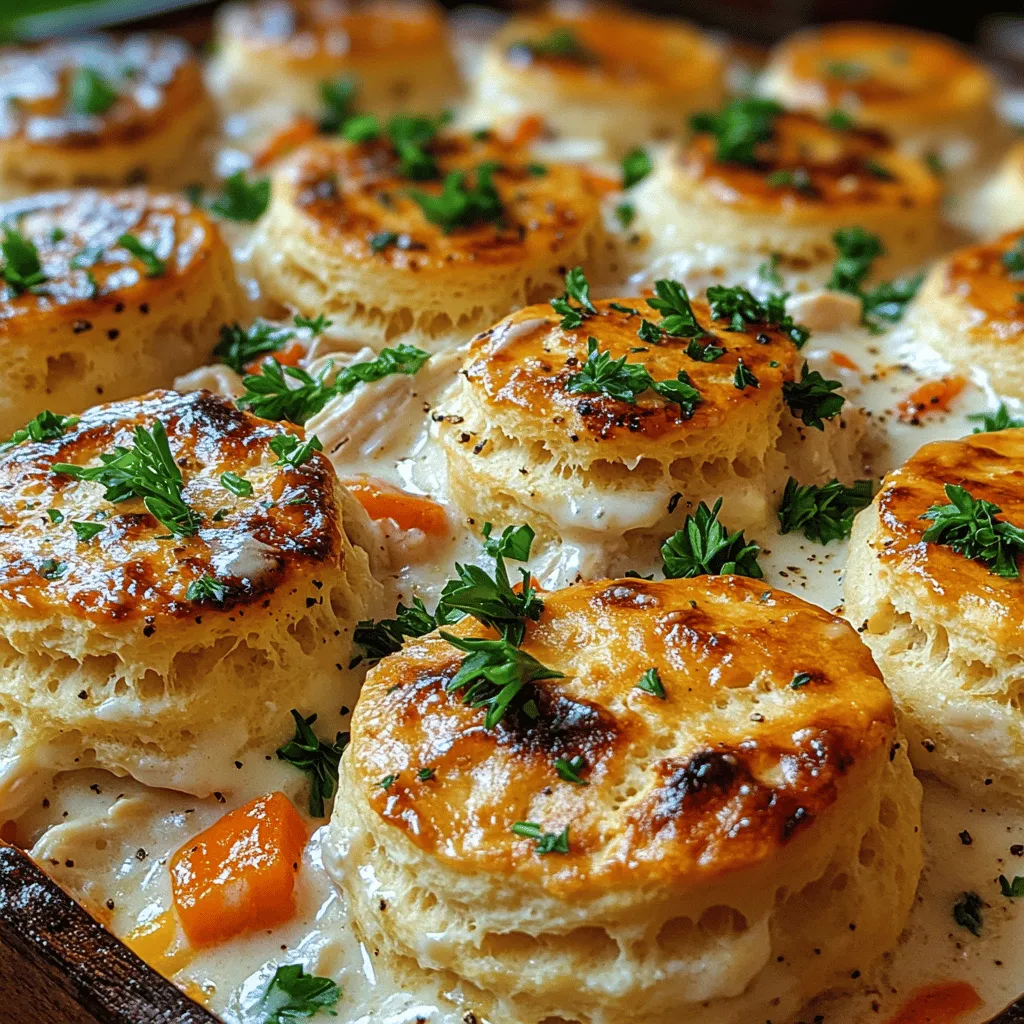 If you're in search of a comforting and easy meal that can be whipped up quickly on a busy weeknight, look no further than Creamy Chicken Alfredo Biscuit Bake. This delightful dish brings together the rich flavors of tender chicken, creamy Alfredo sauce, and fluffy biscuits, all baked to perfection in one dish. It's the ultimate solution for families looking to satisfy their hunger without spending hours in the kitchen.