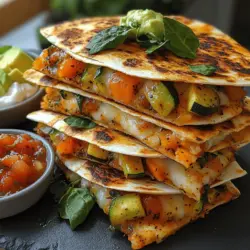 Cheesy Veggie Quesadilla Stacks Recipe