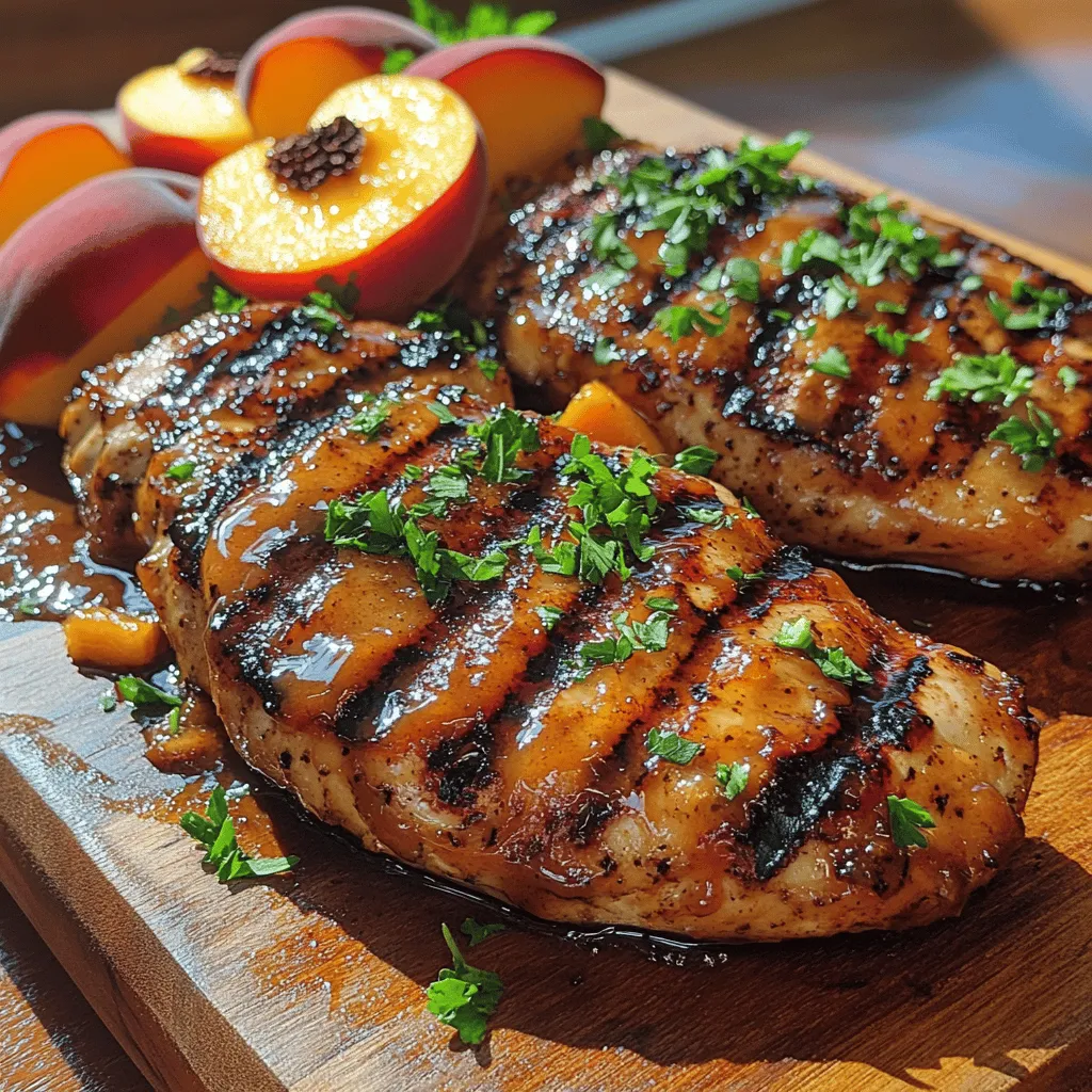 As the warm days of summer approach, the allure of outdoor cooking becomes irresistible. One dish that captures the essence of this season is Grilled Chicken with Peach BBQ Glaze. This recipe combines the juicy tenderness of grilled chicken with a luscious, sweet, and tangy peach glaze that elevates the dish to a new level of flavor. The marriage of succulent chicken and the vibrant taste of peaches creates a symphony of deliciousness that is perfect for summer gatherings, barbecues, or even a quick weeknight dinner.