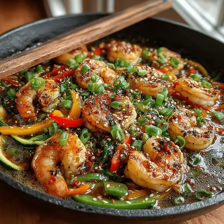 In the world of healthy eating, the Shrimp Zoodle Stir-Fry stands out as a vibrant and nutritious dish that reimagines the traditional stir-fry by swapping out conventional pasta for spiralized zucchinis. This creative twist not only caters to those seeking a low-carb alternative but also infuses the meal with an array of colors and flavors that make it truly appetizing. The combination of tender shrimp, fresh vegetables, and a savory sauce creates a delightful culinary experience that is both satisfying and nourishing.
