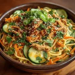 As the warm weather approaches, many home cooks seek out light, refreshing dishes that are not only satisfying but also easy to prepare. Cold Sesame Chicken Noodles emerge as a perfect choice, embodying the essence of summer dining with their vibrant flavors and delightful textures. This dish features a creamy sesame sauce that envelops tender chicken and is complemented by crisp, fresh vegetables. Whether served as a main course or a side dish, Cold Sesame Chicken Noodles are versatile enough to fit any occasion, from casual family dinners to elegant gatherings.