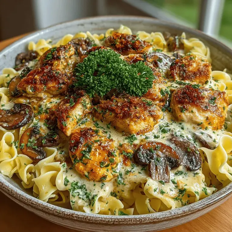 In the realm of comfort food, few dishes can rival the rich and creamy delight of Chicken and Mushroom Stroganoff. This luxurious recipe combines tender chicken, earthy mushrooms, and a velvety sauce that will leave your taste buds dancing. Whether you are planning a cozy family dinner or looking to impress guests with your culinary skills over the weekend, this stroganoff is not only satisfying but also surprisingly easy to prepare. With its harmonious blend of flavors and textures, it is a dish that transcends the ordinary, transforming simple ingredients into a gourmet experience.