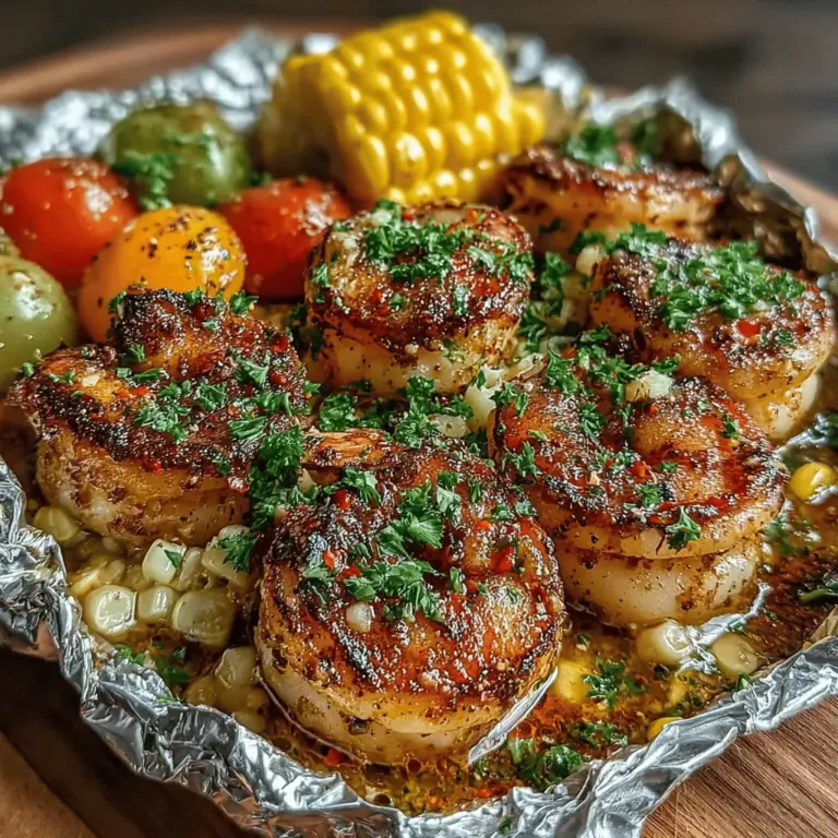 Delightful Garlic Butter Shrimp Foil Packets are a culinary gem that brings together the rich flavors of succulent shrimp, aromatic garlic, and creamy butter, all wrapped in a convenient and easy-to-manage foil packet. This dish not only tantalizes the taste buds but also appeals to the senses with its vibrant colors and delightful aromas. Whether you're hosting a backyard barbecue, preparing a family dinner, or looking for a quick weeknight meal, these foil packets offer a perfect blend of simplicity and gourmet flair.