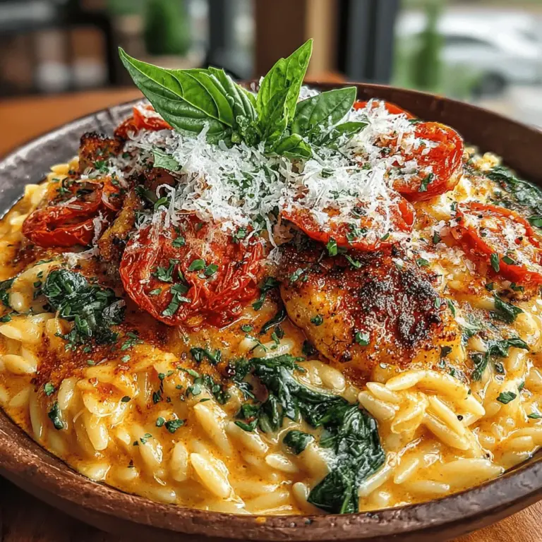 When it comes to comforting meals that are both satisfying and easy to prepare, Creamy Tomato Orzo Delight stands out as a delicious option. This dish combines the delightful texture of orzo pasta with a rich, creamy tomato sauce that warms the heart and pleases the palate. As you take your first bite, you'll experience a harmonious blend of flavors that make this recipe a go-to for busy weeknights or leisurely weekend dinners. Whether you're cooking for family or friends, this dish is bound to impress with its velvety consistency and robust taste.