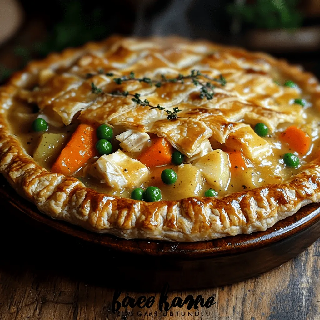 Start by preheating your oven to <strong>425°F (220°C)</strong>. This ensures that your pie will bake evenly and develop that gorgeous golden crust.” /></p>
</p>
<p>Homestyle Chicken Pot Pie is the ultimate comfort food that brings warmth and satisfaction to any meal. With its flaky crust, savory chicken filling, and a medley of vegetables, this dish is perfect for cozy family dinners or gatherings. In this section, we will cover the preparation steps, share some helpful tips for achieving the best results, and suggest serving ideas to elevate your meal experience.</p>
</p>
<h2>Preparation Steps: Crafting Your Comfort Food Masterpiece</h2>
</p>
<h3>Step 1: Preheat the Oven</h3>
<p>Start by preheating your oven to <strong>425°F (220°C)</strong>. This ensures that your pie will bake evenly and develop that gorgeous golden crust.</p>
</p>
<h3>Step 2: Cook the Chicken</h3>
<p>In a large pot or skillet, melt <strong>1 tablespoon of butter</strong> over medium heat. Add your <strong>diced chicken</strong> to the pan, seasoning it generously with <strong>salt and pepper</strong>. Cook the chicken until it’s no longer pink—this should take about <strong>5 to 7 minutes</strong>. Once cooked, remove it from the pan and set it aside.</p>
</p>
<h3>Step 3: Sauté the Vegetables</h3>
<p>Using the same pot, add the remaining <strong>2 tablespoons of butter</strong> and toss in the <strong>onions, carrots, celery, and potatoes</strong>. Sauté the vegetables for about <strong>5 to 6 minutes</strong> until they start to soften. The delightful aroma of sautéing vegetables fills your kitchen, creating an inviting atmosphere.</p>
</p>
<h3>Step 4: Make the Roux</h3>
<p>Next, sprinkle <strong>1/3 cup of flour</strong> over the sautéed vegetables and stir well, cooking for another minute. This step creates a roux that will thicken your filling beautifully. Gradually pour in the <strong>2 cups of chicken broth</strong> and <strong>1 cup of milk</strong>, stirring continuously to prevent lumps from forming.</p>
</p>
<h3>Step 5: Add Seasonings</h3>
<p>Add in the <strong>1 teaspoon of dried thyme</strong> and <strong>1/2 teaspoon of garlic powder</strong>, and cook until the mixture thickens, which should take about <strong>3 to 5 minutes</strong>. This creamy filling is the heart of your pot pie.</p>
</p>
<h3>Step 6: Combine Chicken and Veggies</h3>
<p>Return the cooked chicken to the pot along with <strong>1 cup of frozen peas</strong>. Stir to combine and adjust the seasoning with more <strong>salt and pepper</strong> if needed. Remove the filling from the heat and let it cool slightly while you prepare your pie crust.</p>
</p>
<h3>Step 7: Assemble the Pie</h3>
<p>Roll out one of the pie crusts and fit it into a <strong>9-inch pie dish</strong>. Pour in your luscious chicken filling, and then cover it with the second pie crust. Be sure to seal the edges well! To allow steam to escape during baking, cut several slits in the top crust. For a fun touch, use scraps from the crust to create decorative shapes like leaves.</p>
</p>
<h3>Step 8: Brush with Egg Wash</h3>
<p>Next, beat <strong>1 egg</strong> in a small bowl and brush it over the top crust. This egg wash will give your pie that enticing golden color as it bakes.</p>
</p>
<h3>Step 9: Bake the Pie</h3>
<p>Finally, place your assembled pie in the preheated oven and bake for <strong>30 to 35 minutes</strong>. You’ll know it’s ready when the crust is golden brown and the filling is bubbling. Allow the pie to cool for a few minutes before slicing to serve. This will help the filling set and make for easier serving.</p>
</p>
<h2>Tips for Best Results</h2>
</p>
<p>Creating the perfect chicken pot pie can be a delightful experience with a few helpful tips to ensure success:</p>
</p>
<h3>Use Quality Ingredients</h3>
<p>For the best flavor, use fresh or high-quality ingredients. If possible, opt for organic chicken and vegetables to elevate the dish. Fresh herbs can also enhance the overall taste compared to dried.</p>
</p>
<h3>Experiment with Vegetables</h3>
<p>Feel free to customize your vegetable mix based on what you have on hand or your family’s preferences. Other great options include green beans, corn, or even mushrooms, which can add depth to the flavor profile.</p>
</p>
<h3>Homemade vs. Store-Bought Crust</h3>
<p>While store-bought pie crusts are convenient, making your own can take your pot pie to the next level. A homemade crust is often flakier and more flavorful. If you opt for homemade, let it chill in the fridge before rolling it out to ensure it holds its shape.</p>
</p>
<h3>Let the Filling Cool</h3>
<p>Allowing the filling to cool slightly before assembling the pie helps prevent a soggy crust. A hot filling can cause the crust to steam rather than bake, which can lead to a less-than-ideal texture.</p>
</p>
<h3>Avoid Over-Baking</h3>
<p>Keep an eye on your pie as it bakes. If you notice the edges browning too quickly, you can cover them with foil to prevent burning while the center continues to cook.</p>
</p>
<h3>Serve with a Side Salad</h3>
<p>A light side salad can be a great complement to the richness of chicken pot pie. Consider a simple mixed greens salad with a vinaigrette to balance the flavors.</p>
</p>
<h2>Serving Suggestions</h2>
</p>
<p>Once your chicken pot pie has cooled slightly, it’s time to serve this comforting dish. Here are some ideas to enhance your meal:</p>
</p>
<h3>Garnish with Fresh Herbs</h3>
<p>Sprinkle some freshly chopped parsley or thyme over the top of the pie before serving. This adds a pop of color and a burst of flavor that complements the filling beautifully.</p>
</p>
<h3>Pair with a Side Dish</h3>
<p>Consider pairing your chicken pot pie with a side of mashed potatoes or a warm bread roll. These sides can help soak up any extra gravy from the filling and make the meal even more satisfying.</p>
</p>
<h3>Create a Pot Pie Bar</h3>
<p>For a fun twist, set up a pot pie bar where guests can customize their own mini pot pies. Provide different toppings like cheese, herbs, or sauces, allowing everyone to get creative with their meal.</p>
</p>
<h3>Wine Pairing</h3>
<p>A crisp white wine, such as Chardonnay or Sauvignon Blanc, pairs wonderfully with chicken pot pie. The acidity in these wines can cut through the richness of the dish, enhancing the overall dining experience.</p>
</p>
<h3>Leftover Options</h3>
<p>If you have leftovers, store them in an airtight container in the refrigerator for up to three days. Reheat in the oven for the best texture, or microwave for a quick option. Just keep in mind that microwaving may result in a softer crust.</p>
</p>
<h2>Conclusion</h2>
</p>
<p>Homestyle Chicken Pot Pie is a timeless dish that brings comfort and joy to the dinner table. With its rich filling, flaky crust, and customizable ingredients, it’s perfect for any occasion—from family dinners to holiday gatherings. By following the steps and tips outlined above, you can create a delicious pot pie that will have your loved ones asking for seconds.</p>
</p>
<p>Not only is this recipe simple to prepare, but it also allows for creativity and personal touches that make it uniquely yours. Whether you stick to the classic recipe or add your own flair, this chicken pot pie is sure to become a cherished favorite in your home.</p>
</p>
<p>So gather your ingredients, embrace the cooking process, and enjoy the rewarding experience of making this homestyle classic. Happy cooking!</p>
</div>
