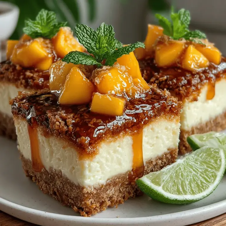 As the sun shines brighter and the days grow longer, the craving for light, refreshing desserts becomes almost irresistible. Enter the world of no-bake desserts, where the joy of sweet treats meets the ease of preparation. No-bake recipes are the perfect solution for those warm summer days when turning on the oven feels like a chore. They combine convenience with deliciousness, allowing you to whip up something extraordinary in no time. Among these delightful creations, the Tropical Bliss No-Bake Mango Cheesecake Bars stand out as an exceptional choice. This dessert encapsulates the essence of summer with its vibrant flavors and creamy texture, making it a must-try for any seasonal gathering or simply as a sweet treat to enjoy at home.