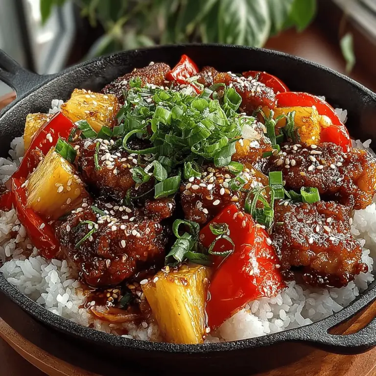 When it comes to weeknight dinners that pack a punch of flavor and are quick to prepare, few dishes can compete with a Sticky Pineapple Teriyaki Chicken Skillet. This delightful recipe marries the sweetness of tropical pineapple with the umami richness of teriyaki sauce, creating a dish that is both satisfying and vibrant. Perfect for busy families or anyone looking to add a touch of the exotic to their dinner table, this meal is not only delicious but also visually appealing, making it a great option for entertaining or a cozy family night in.