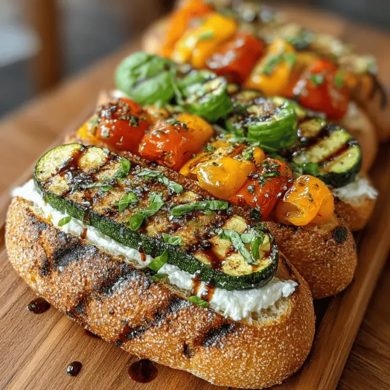 In today's culinary world, the quest for delicious yet healthy meals often leads us to vibrant and colorful dishes that not only satisfy our taste buds but also nourish our bodies. One such delightful creation is the Grilled Harmony: Veggie & Mozzarella Delight. This recipe showcases the perfect balance of fresh vegetables, creamy mozzarella, and the rustic charm of sourdough bread, making it an ideal choice for a light lunch or a hearty snack. With its enticing flavors and easy preparation, this dish is sure to become a favorite in your kitchen.