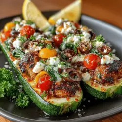 Mediterranean cuisine is celebrated not only for its vibrant flavors but also for its health benefits, making it a popular choice among food enthusiasts and health-conscious eaters alike. With an emphasis on fresh vegetables, lean proteins, whole grains, and healthy fats, Mediterranean dishes can be both satisfying and nutritious. One such dish that encapsulates these elements is the Mediterranean Chicken Zucchini Boats. This innovative recipe transforms simple zucchini into a delicious vessel filled with a savory mix of ingredients, offering a wholesome meal option for families and individuals looking to incorporate more vegetables into their diets.