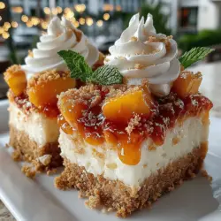 As summer approaches, the desire for cool, refreshing desserts becomes all the more prevalent. One dessert that perfectly embodies the essence of the season is the Frozen Peach Cheesecake Bliss Bars. These bars are not only visually appealing but also offer a delightful combination of creamy cheesecake and sweet, juicy peaches. The contrast between the rich filling and the fruity layer creates an experience that tantalizes the taste buds and provides a refreshing escape from the heat.